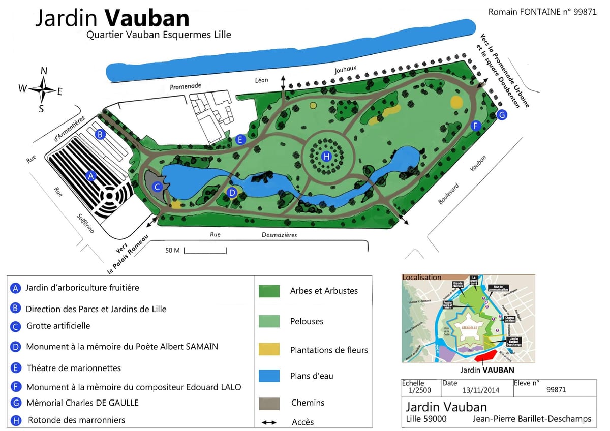 kaart van Lille tuin