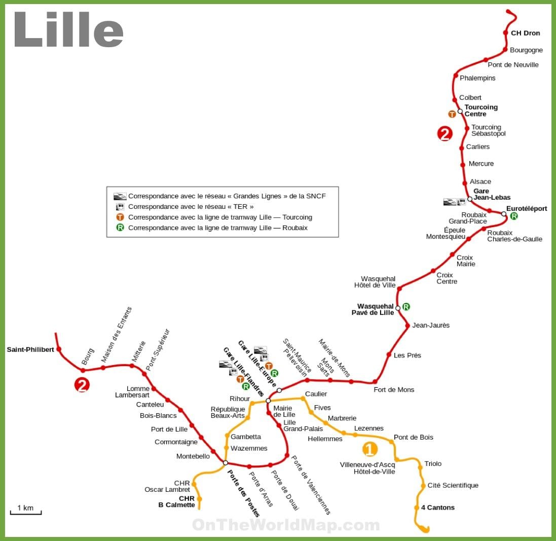 Lille metro kaart