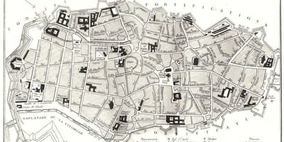 Kaart van de oude binnenstad van Lille