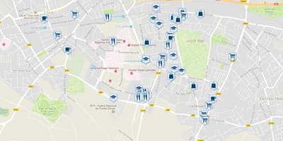 Kaart van Lille winkel