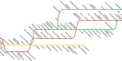 Kaart van Lille tram
