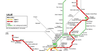 Kaart van Lille trein