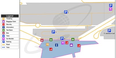 Kaart van de luchthaven Lille-lesquin