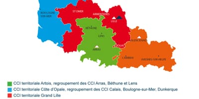 Kaart van frankrijk regio Lille